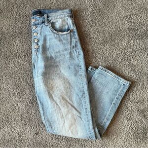 Aeropostale Mom Jean size 8 Buttonfly Light Wash Blue Denim